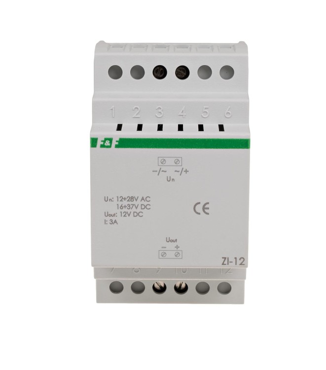 Stabilizator impulsowy 12V DC ZI-12 12÷28V AC / 16÷37V DC 3A 3A ZI-12 F&F
