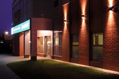 Lampa ogrodowa elewacyjna Kinkiet Zewnętrzny Nowoczesny ZEW EL-235U-GR 22443 Kanlux 2x GU10 IP44 aluminium metalowa na budynek dwustronna oświetlenie zewnętrzne matowy szary