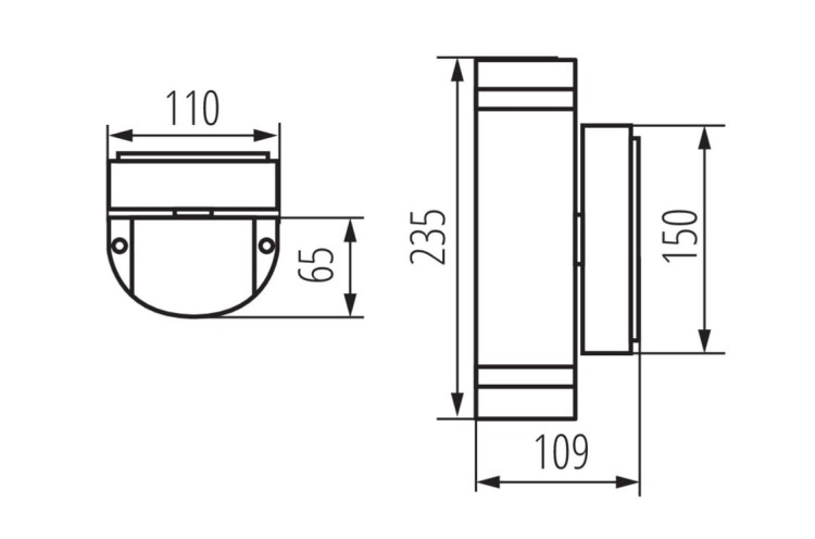 Lampa ogrodowa elewacyjna Kinkiet Zewnętrzny Nowoczesny ZEW EL-235U-GR 22443 Kanlux 2x GU10 IP44 aluminium metalowa na budynek dwustronna oświetlenie zewnętrzne matowy szary
