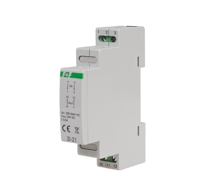 Zasilacz impulsowy ZI-21 24V DC 0,5A ZI-21 F&F