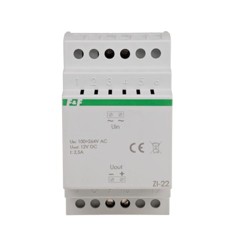 Zasilacz impulsowy ZI-22 12V DC 2,5A ZI-22 F&F