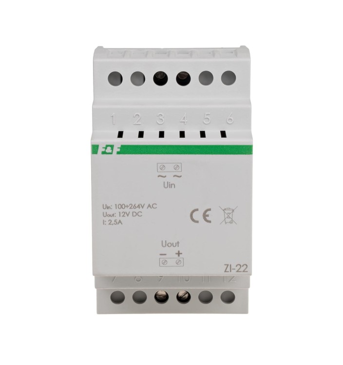 Zasilacz impulsowy ZI-22 12V DC 2,5A ZI-22 F&F