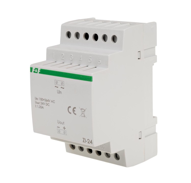 Zasilacz impulsowy ZI-24 24V DC 1,25 A ZI-24 F&F