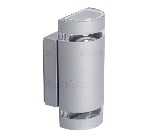 Lampa ogrodowa elewacyjna Kinkiet Zewnętrzny Nowoczesny ZEW EL-235U-GR 22443 Kanlux 2x GU10 IP44 aluminium metalowa na budynek dwustronna oświetlenie zewnętrzne matowy szary