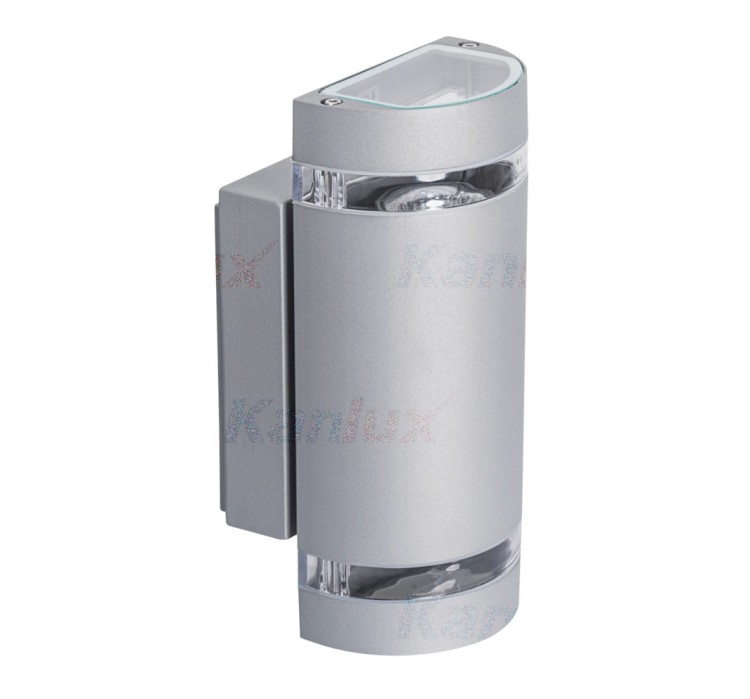 Lampa ogrodowa elewacyjna Kinkiet Zewnętrzny Nowoczesny ZEW EL-235U-GR 22443 Kanlux 2x GU10 IP44 aluminium metalowa na budynek dwustronna oświetlenie zewnętrzne matowy szary