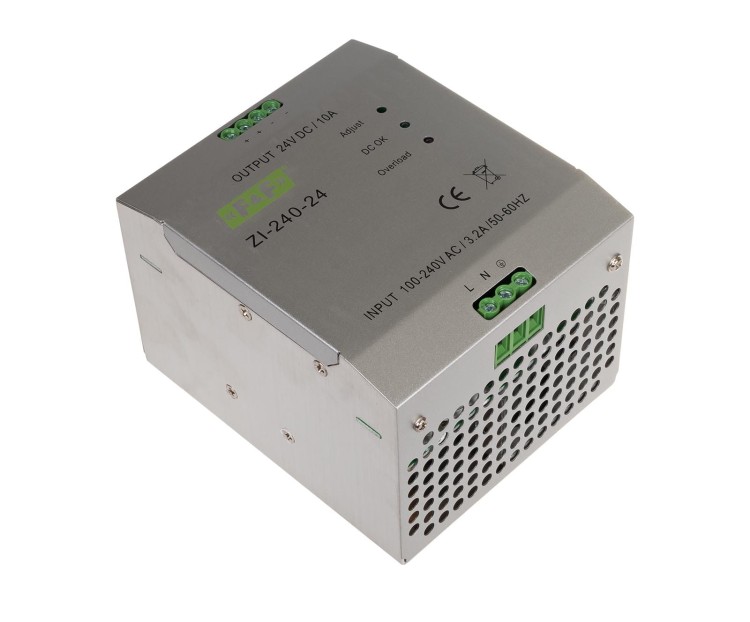 Zasilacz impulsowy przemysłowy nap. wej. 90÷264V AC/120÷370V DC, P=240W nap. Wyj. 24V DC ZI-240-24V F&F