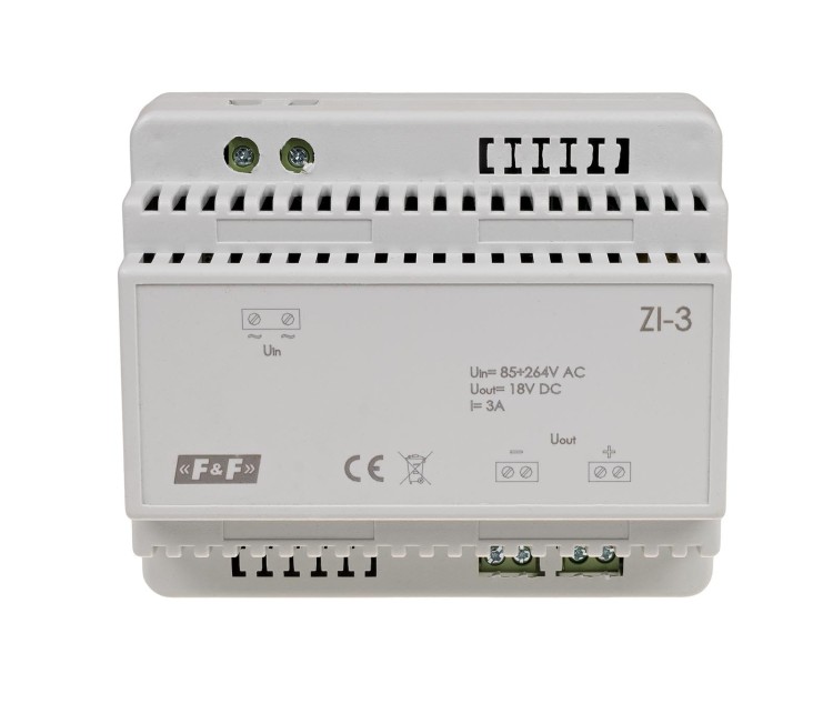 Zasilacz impulsowy 18V DC 3A ZI-3 ZI-3 F&F