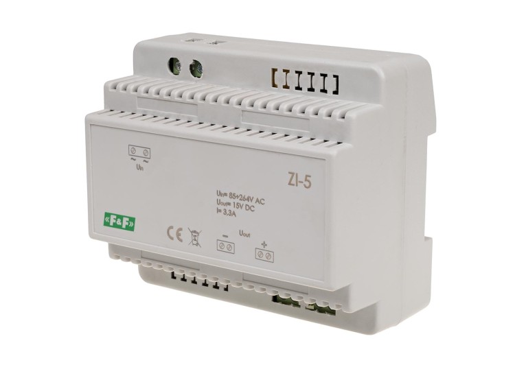Zasilacz impulsowy 15V DC 3,3A ZI-5 ZI-5 F&F