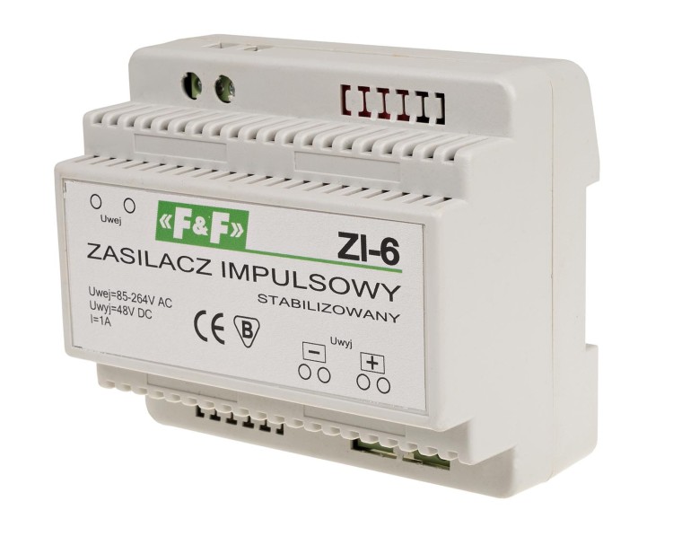 Zasilacz impulsowy 48V DC 1A ZI-6 ZI-6 F&F