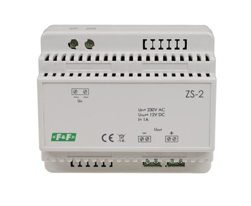 Zasilacz stabilizowany 12V DC 1A ZS-2 ZS-2 F&F