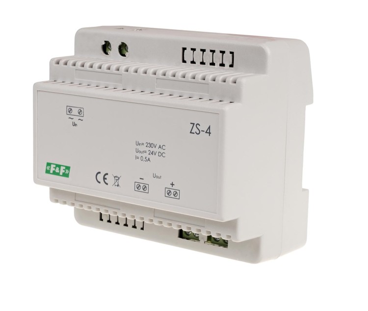 Zasilacz stabilizowany 24V DC 0,5A ZS-4 ZS-4 F&F