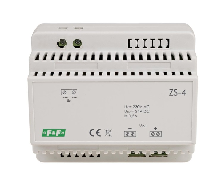 Zasilacz stabilizowany 24V DC 0,5A ZS-4 ZS-4 F&F