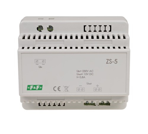 Zasilacz stabilizowany 15V DC 0,8A ZS-5 ZS-5 F&F