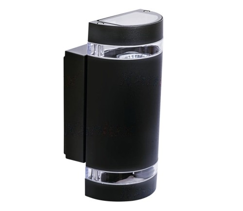 Lampa ogrodowa elewacyjna Kinkiet Zewnętrzny Nowoczesny ZEW EL-235U-B 22441 Kanlux 2x GU10 IP44 aluminium metalowa na budynek dwustronna oświetlenie zewnętrzne matowy czarny