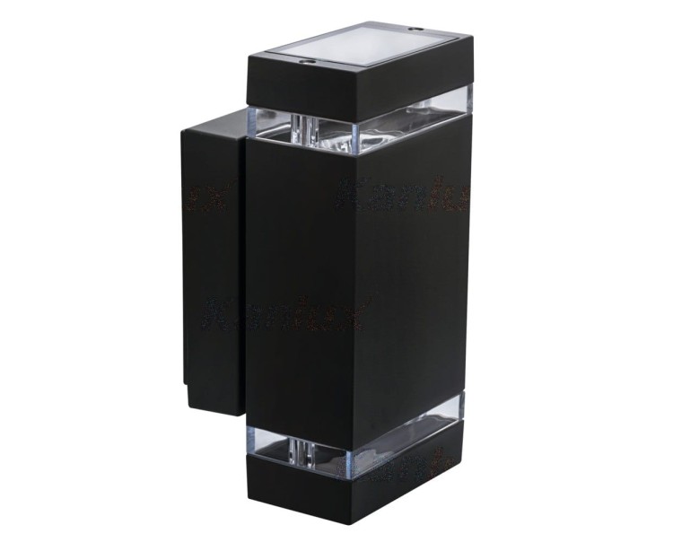 Lampa ogrodowa elewacyjna Kinkiet Zewnętrzny Nowoczesny ZEW EL-235J-B 22440 Kanlux 2x GU10 IP44 aluminium metalowa na budynek dwustronna oświetlenie zewnętrzne matowy czarny