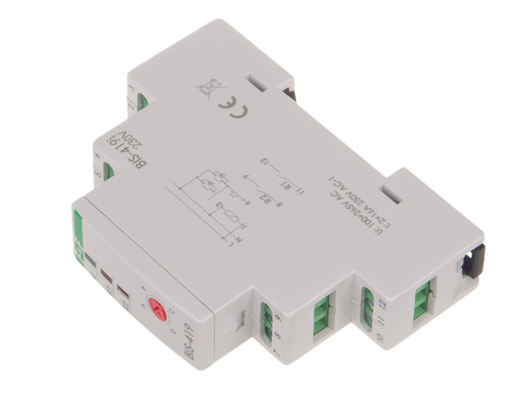 Przekaźnik bistabilny, 4 funkcyjny, DIN, dwa obwody sterowania, z przekaźnikiem inrush 160A/20ms BIS-419-LED F&F