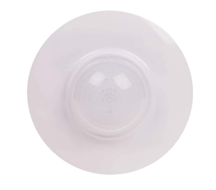 Czujnik ruchu PIR 360º, Un=230V AC, P=1000W, montaż sufitowy i do puszki podtynkowej Ø60, biały DR-08 F&F