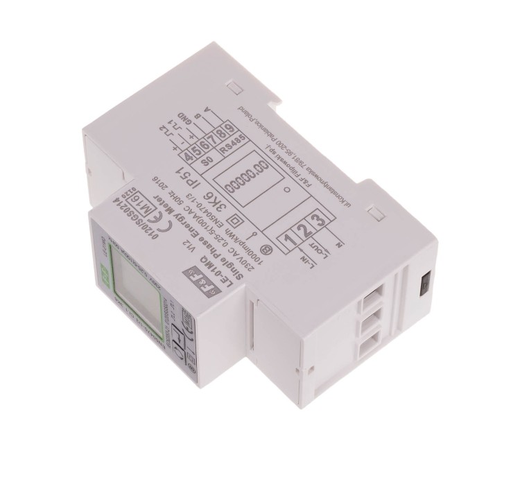 Jednofazowy licznik zużycia energii czynnej i biernej, Modbus RTU, 100(5)A; MID LE-01MQ F&F