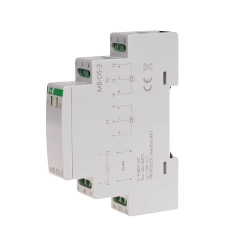 Przetwornik pomiaru temperatury z wyjściem MODBUS RTU, dla DS x2, bez sondy MAX-MB-DS-2 F&F