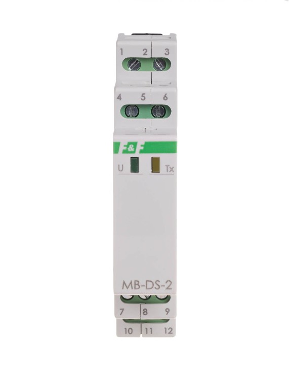 Przetwornik pomiaru temperatury z wyjściem MODBUS RTU, dla DS x2, bez sondy MAX-MB-DS-2 F&F