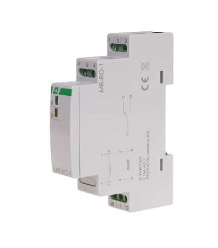 Moduł rozszerzeń wyjść przekaźnikowych, z wyjściem MODBUS RTU, 1-kanałowy, styk 1P 16A, 1 moduł MAX-MR-RO-1 F&F