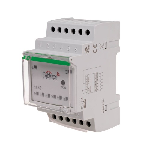 Moduł radiowy 6 wejść na szynę DIN - Long Range rH-S6-LR F&F