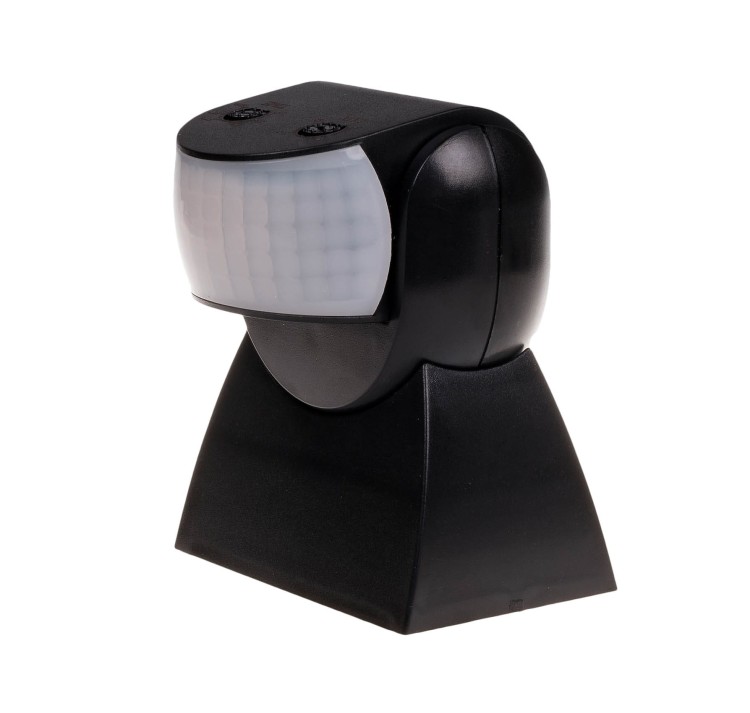 Czujnik ruchu PIR, czarny IP65 DR-04B F&F
