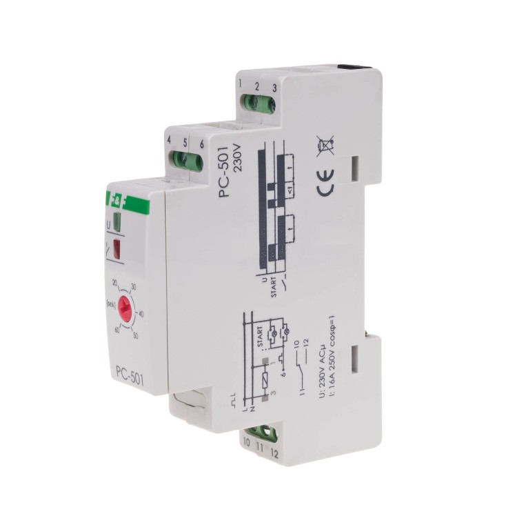 Przekaźnik czasowy 230V AC, 16A, styki: 1NO/NC, PC-501 F&F