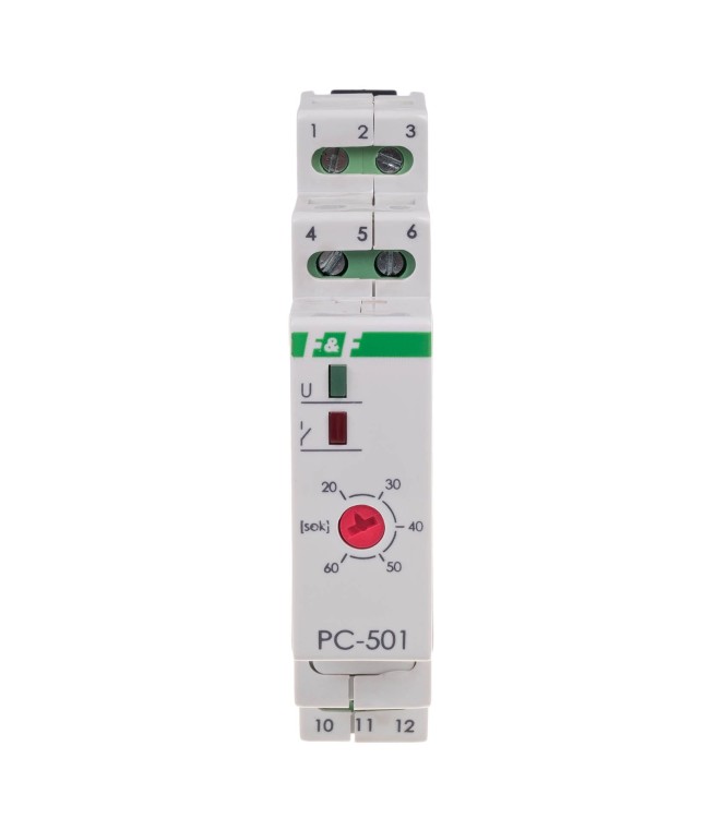 Przekaźnik czasowy 230V AC, 16A, styki: 1NO/NC, PC-501 F&F