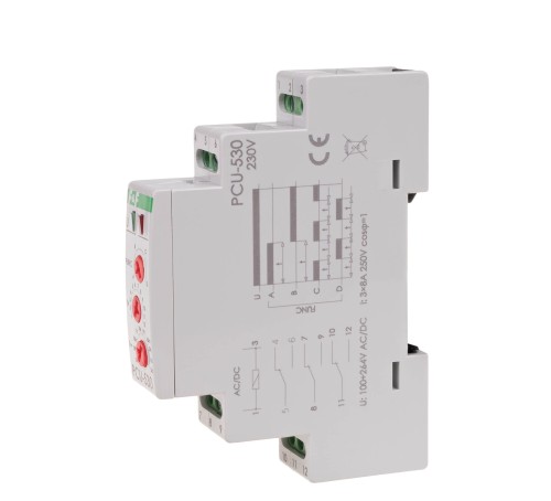 Przekaźnik czasowy 10-funkcyjny, styk:3xNO/NC,  100-264V AC/DC PCU-530 F&F