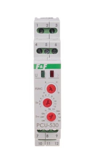 Przekaźnik czasowy 10-funkcyjny, styk:3xNO/NC,  100-264V AC/DC PCU-530 F&F