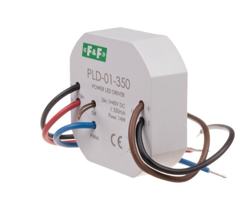 Zasilacz LED mocy nap. wej. 5÷40V DC, montaż w puszce Ø60, 350W PLD-01-350 F&F