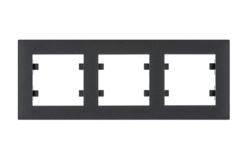 Ramka Potrójna 3-krotna Czarna Lumina Intense WL5733 HAGER POLO IP20 pozioma 3-potrójna czarny