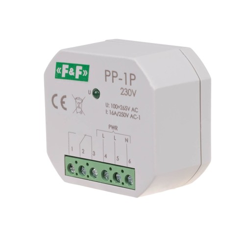 Przekaźnik elektromagnetyczny, 1P 16A, montaż podtynkowy, U=230V PP-1P-230V F&F
