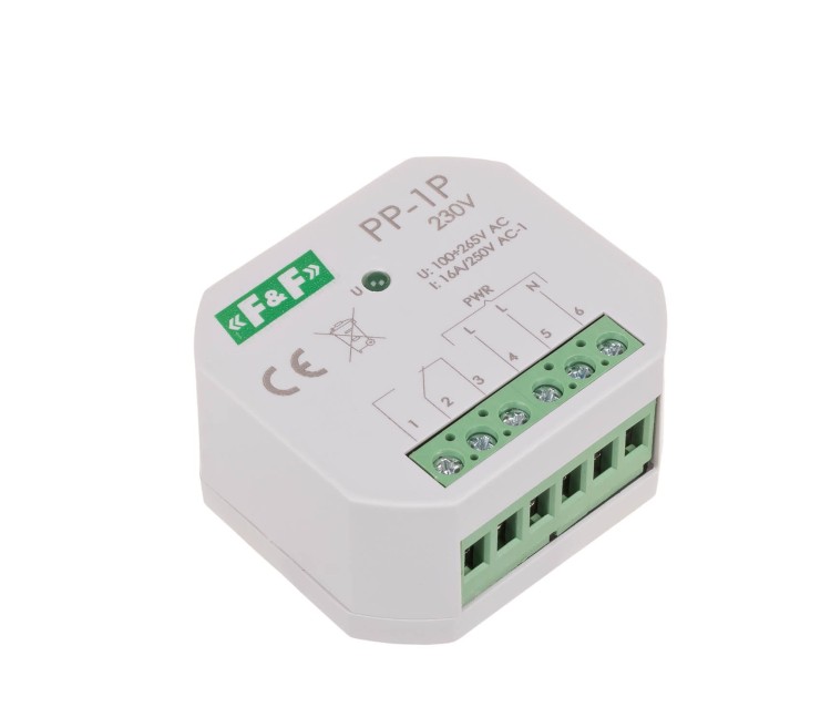 Przekaźnik elektromagnetyczny, 1P 16A, montaż podtynkowy, U=230V PP-1P-230V F&F