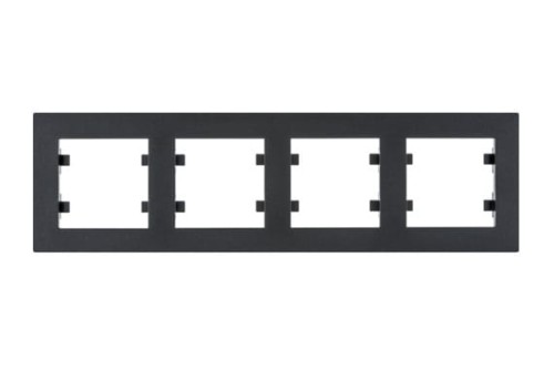 Ramka Poczwórna 4-krotna Czarna Lumina Intense WL5743 HAGER POLO IP20 pozioma 4-poczwórna czarny