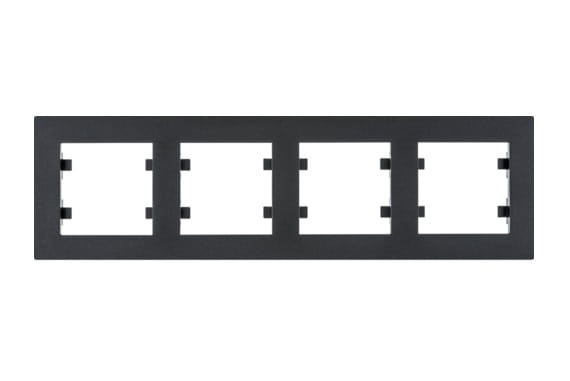Ramka Poczwórna 4-krotna Czarna Lumina Intense WL5743 HAGER POLO IP20 pozioma 4-poczwórna czarny