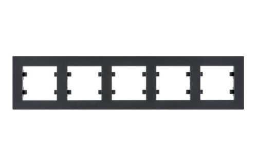 Ramka Pięciokrotna 5-krotna Czarna Lumina Intense WL5753 HAGER POLO IP20 pozioma 5-pięciokrotna czarny