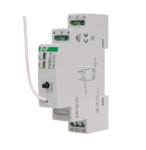 Radiowy ściemniacz uniwersalny 230V - montaż DIN 85÷265V AC/DC FW-D1D F&F
