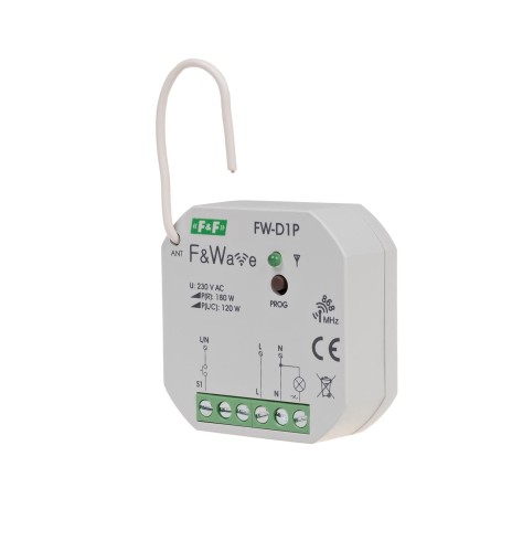 Radiowy ściemniacz uniwersalny 230V - montaż PDT 85÷265V AC/DC FW-D1P F&F