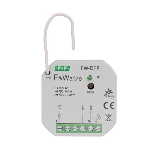 Radiowy ściemniacz uniwersalny 230V - montaż PDT 85÷265V AC/DC FW-D1P F&F
