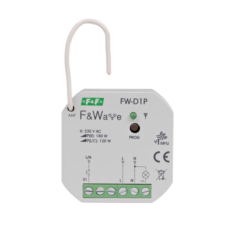 Radiowy ściemniacz uniwersalny 230V - montaż PDT 85÷265V AC/DC FW-D1P F&F