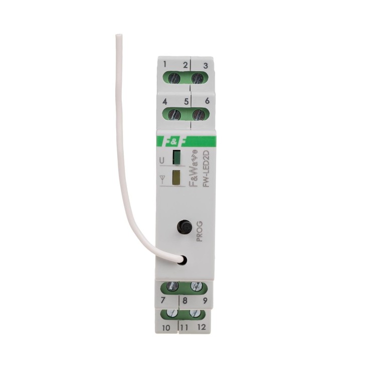 Radiowy dwukanałowy sterownik LED 12V - montaż DIN 10÷16V DC FW-LED2D F&F