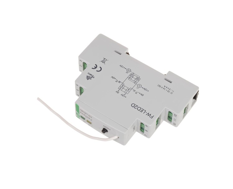 Radiowy dwukanałowy sterownik LED 12V - montaż DIN 10÷16V DC FW-LED2D F&F