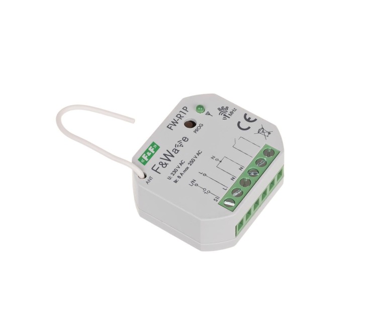 Radiowy pojedyńczy przekaźnik bistabilny - montaż PDT 85÷265V AC/DC FW-R1P F&F