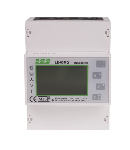 Trójfazowy licznik zużycia energii czynnej i biernej, Modbus RTU, 100(5)A; MID LE-03MQ F&F