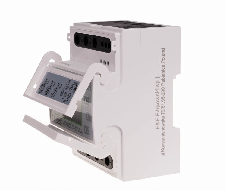 Trójfazowy licznik zużycia energii czynnej i biernej, Modbus RTU, 100(5)A; MID LE-03MQ F&F