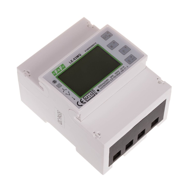 Trójfazowy licznik zużycia energii czynnej i biernej, Modbus RTU, 100(5)A; MID LE-03MQ F&F