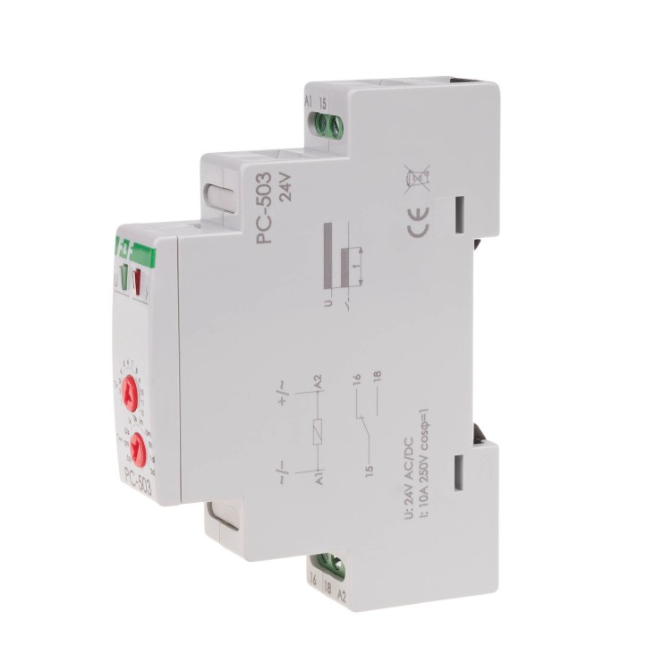 Przekaźnik czasowy awersyjny, styki: 1NO/NC 24V PC-503-24V F&F