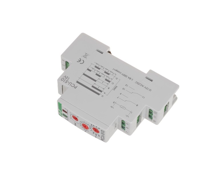 Przekaźnik czasowy, styk: 2xNO/NC 12V AC/DC PCU-510-12V F&F